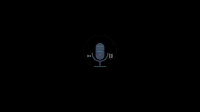 Microphone Recording Audio Input Voice Command Tech Animation