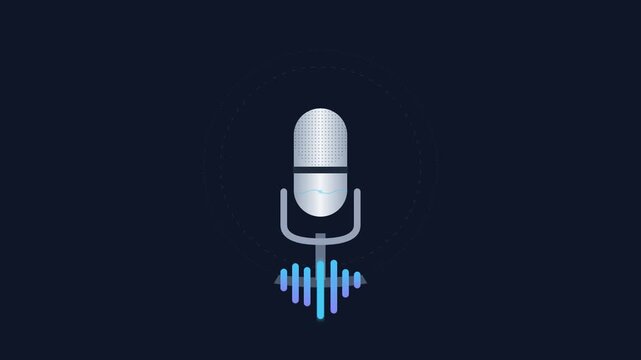 microphone digital voice recognition audio tech animation