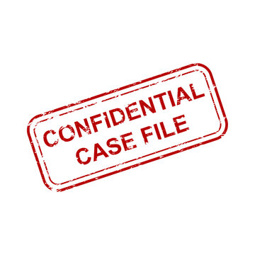 Red confidential case file vector illustration with distressed stamp on white background