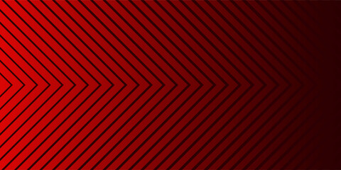 Red arrows background. Abstract triangle gradient wallpaper. Repeated arrow stripes backdrop for flyer, banner, poster, presentation. Thin to thick linear game or sport texture. Vector masculine bg © sukron