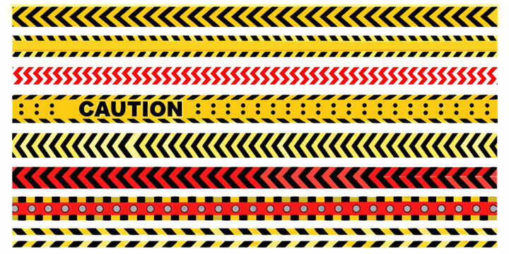 caution tape pattern set on white background