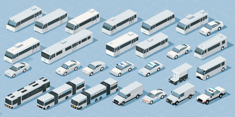 isometric vehicle fleet detailed isometric transportation arrangement © Shuvra Majumder