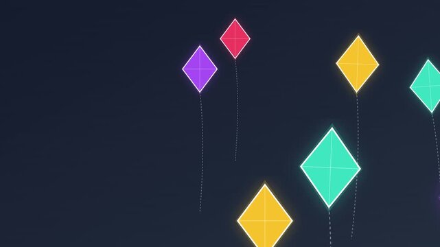 kite float pattern bright modern motion graphic