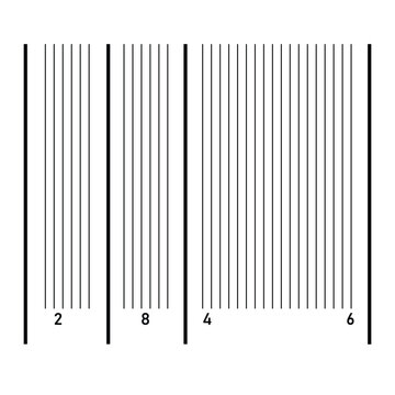 A standard black and white barcode pattern with numerical digits underneath isolated on white background