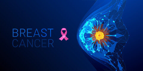 breast cancer awareness illustration with polygonal human anatomy © Barsha