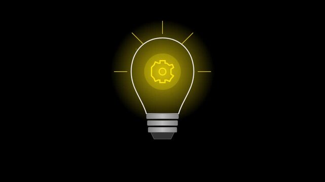 innovation lightbulb digital idea creative concept animation