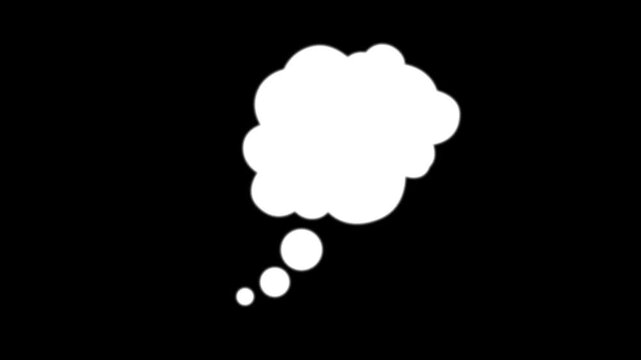 Thinking Bubble or Dynamic fast thought bubble animation. black background