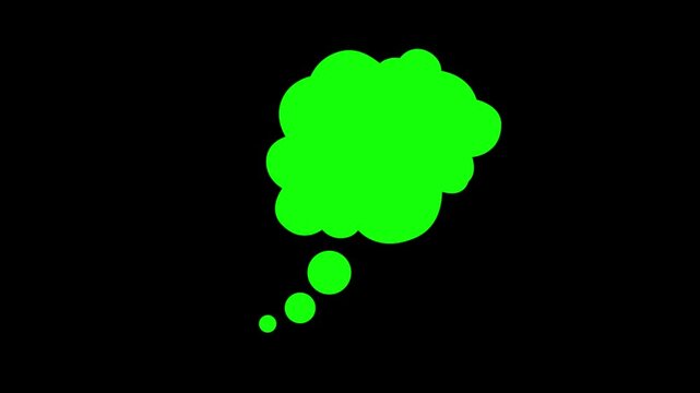 Thinking Bubble or Dynamic fast thought bubble animation. black background