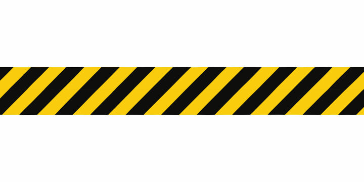 hazard warning tape strip on a white background