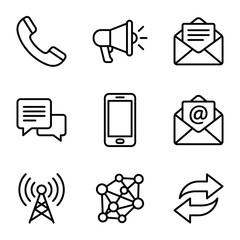 Communication icons on white background. © hahu
