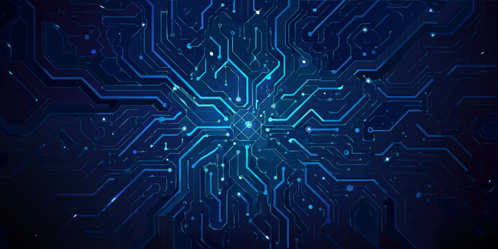 circuit board pattern abstract blue technology network illustration
