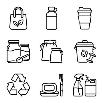 Eco friendly products and icons.