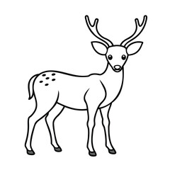 Fototapeta premium Young deer standing with big antlers