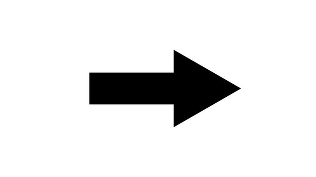 Arrow symbol icon. Directional sign arrow points to the right ,Abstract directional arrow icon animation ,neon arrow loading animation. 4k video