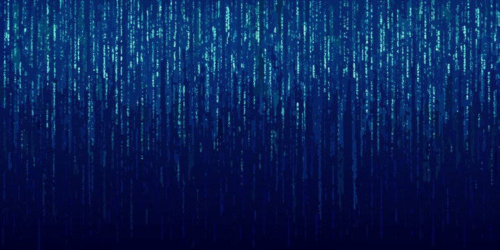 blue digital rain background dense code stream texture