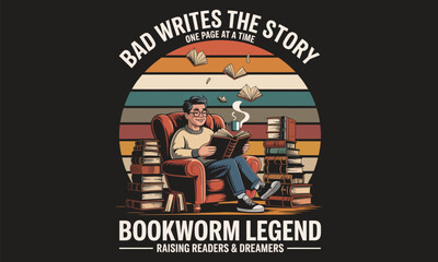 Obraz premium Bookworm reading group in retro library with vintage books and warm lighting