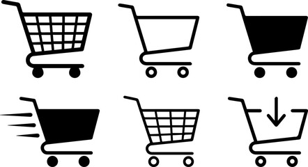 Set of shopping cart icons for e-commerce website design online store checkout and fast delivery services © Bulbuli