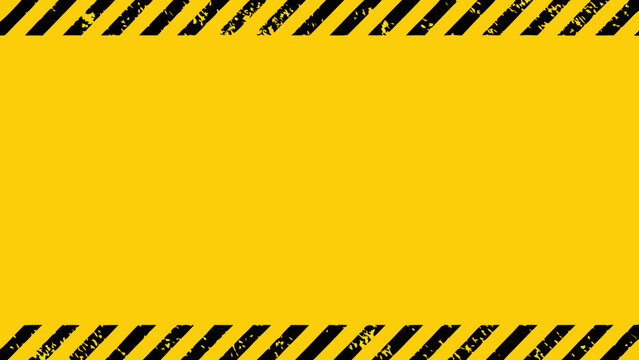 grunge hazard tape frame yellow and black warning border