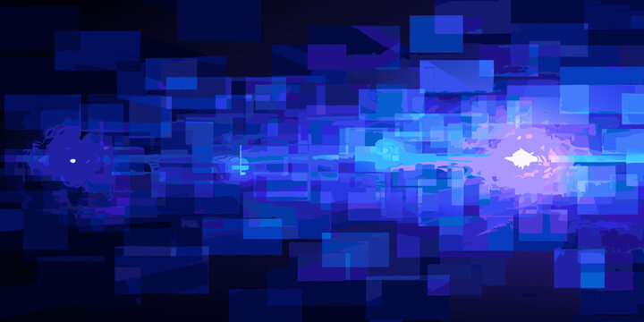 abstract geometric pattern with blue and purple squares