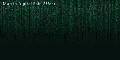 matrix digital rain effect seamless vertical cascade of green code © Sourav