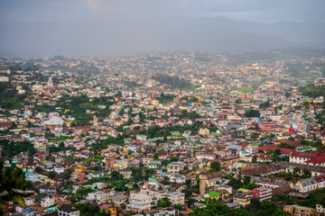 Fototapeta premium Elevated view of the city of Fianarantsoa in Madagascar