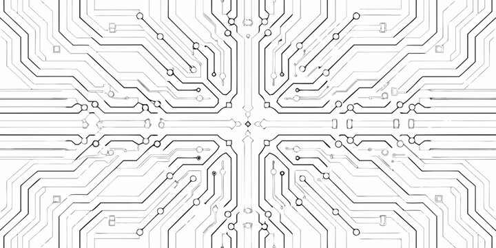 circuit board pattern white lines on black background