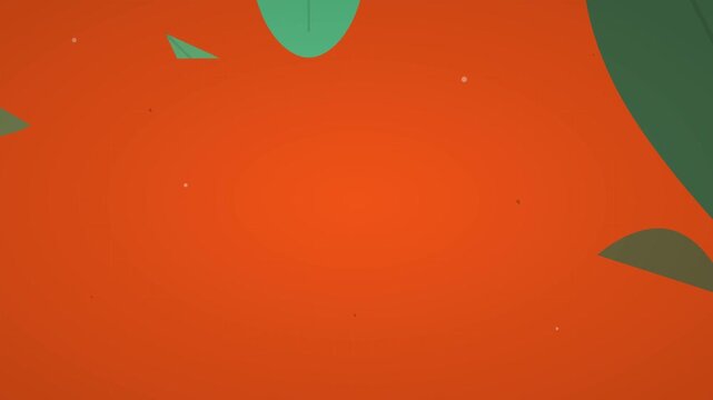 geometric buckeye tree rotating leaves on vibrant orange