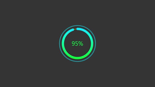 Line bar loading processing 0 to 95 loading animation, on white screen.Retro loading line bar animation.transfer background circle loader animation ,4k quality video