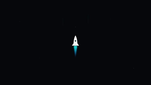 futuristic tech startup growth rocket launch sequence