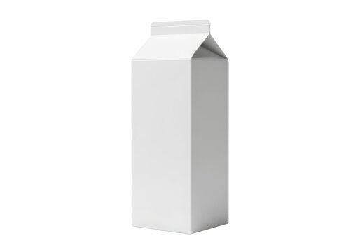 Blank white milk or juice carton box isolated on transparent background