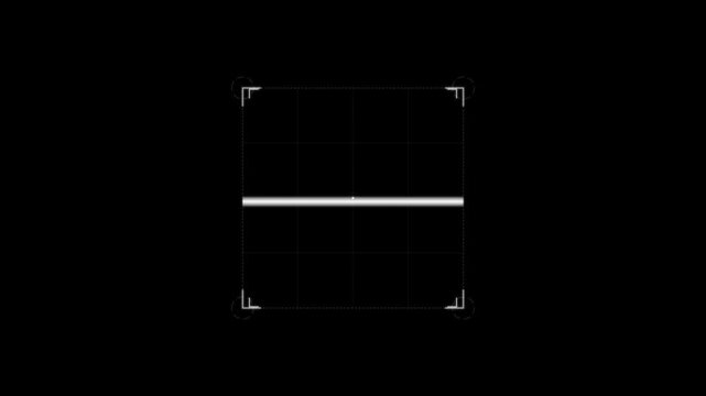 futuristic square scanning frame on black screen