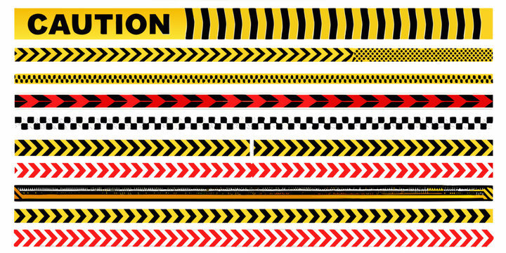 caution tape pattern set on white background