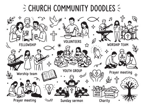 Christian Community Hand Drawn Collection