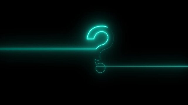 neon glowing loop Question mark sign Question mark icon asking icon animation.4k resolution abstract advice.