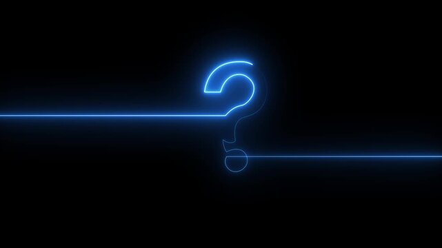 neon glowing loop Question mark sign Question mark icon asking icon animation.4k resolution abstract advice.