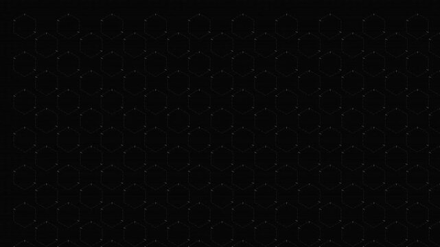 futuristic hexagon honeycomb pattern loop on black screen