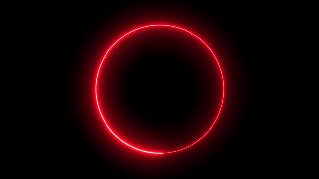 Glowing circle of light animation on black background. Neon light animated glowing circle loading icon. circle frame loading Abstract beautiful blue neon frame circle background animation	