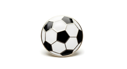 Fototapeta premium A black and white soccer ball on a plain white background