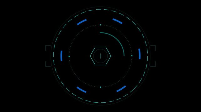 Futuristic Digital HUD Interface Circle Graphic Element