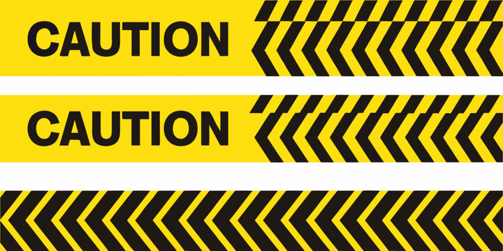 caution warning tape with black stripes yellow safety barrier