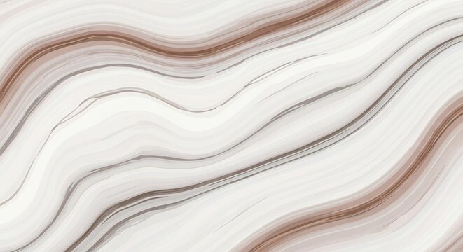 Elegant White and Brown Marble Background with Fluid Wavy Texture and Luxury Abstract Liquid Surface