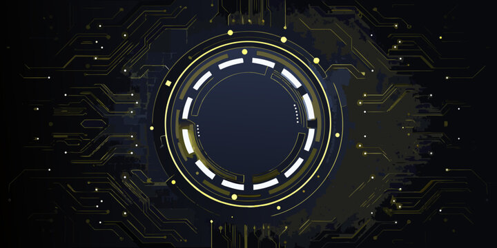 futuristic interface element with circuit board background