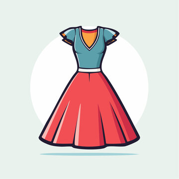 Retro Style Dress Illustration