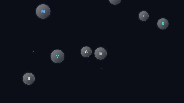 floating bubbles text modern circular motion background