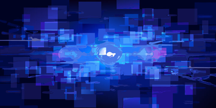 abstract geometric pattern with blue and purple squares