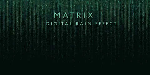 matrix digital rain effect seamless dark green background © Sanjoy