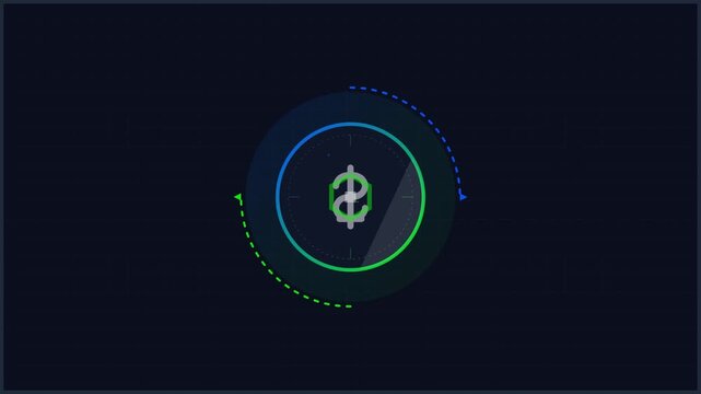financial technology fintech digital currency growth animation