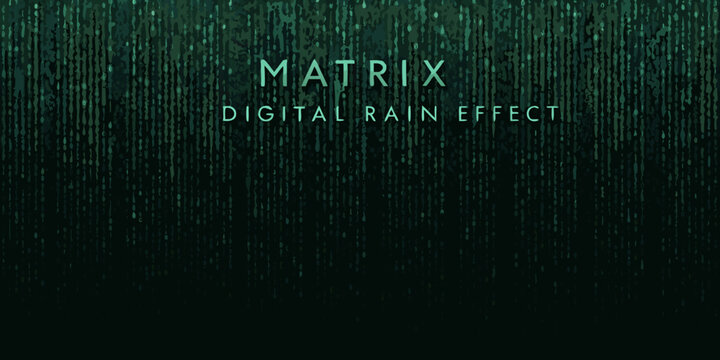 matrix digital rain effect seamless dark green background