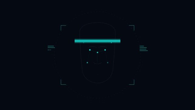 face recognition id biometric digital security animation