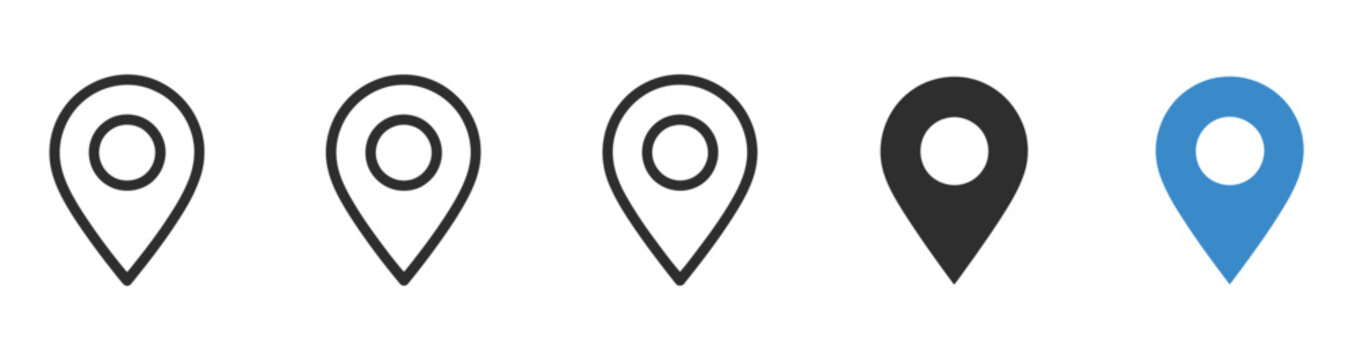 Location pin icon minimal map marker vector for navigation apps geotag pointer marking place and position symbol clean destination point sign pictogram design
